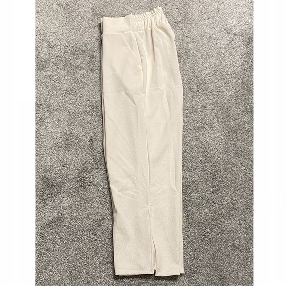 Ivory Smocked Drawstring High-Waist Capris, L - Picture 5 of 7
